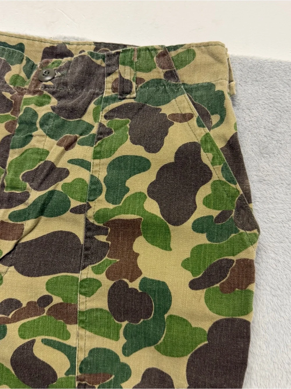 Vintage 60s 70s Duck Hunter Camo Pants Ideal Zip Frogskin Hunting 33x29